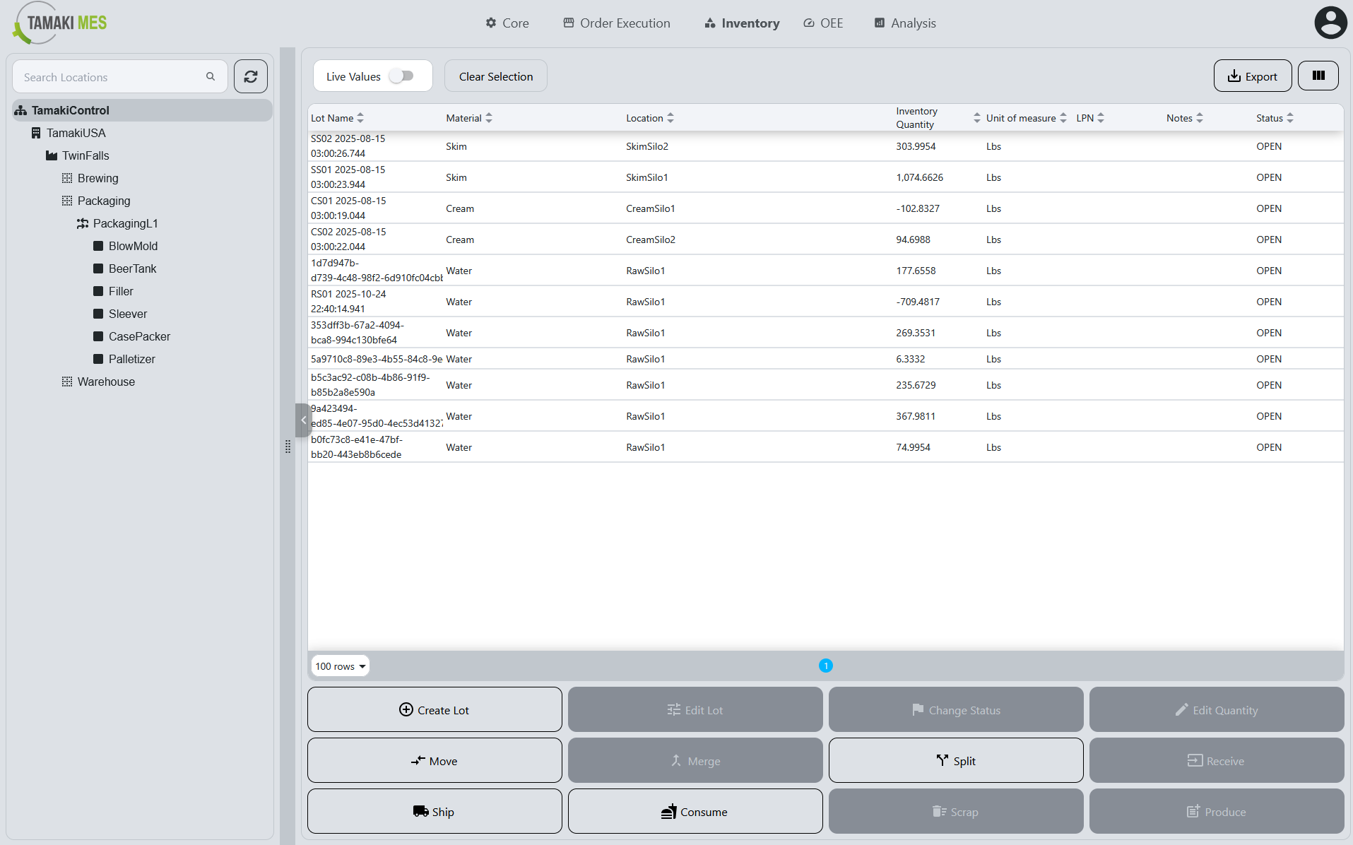 Inventory transactions