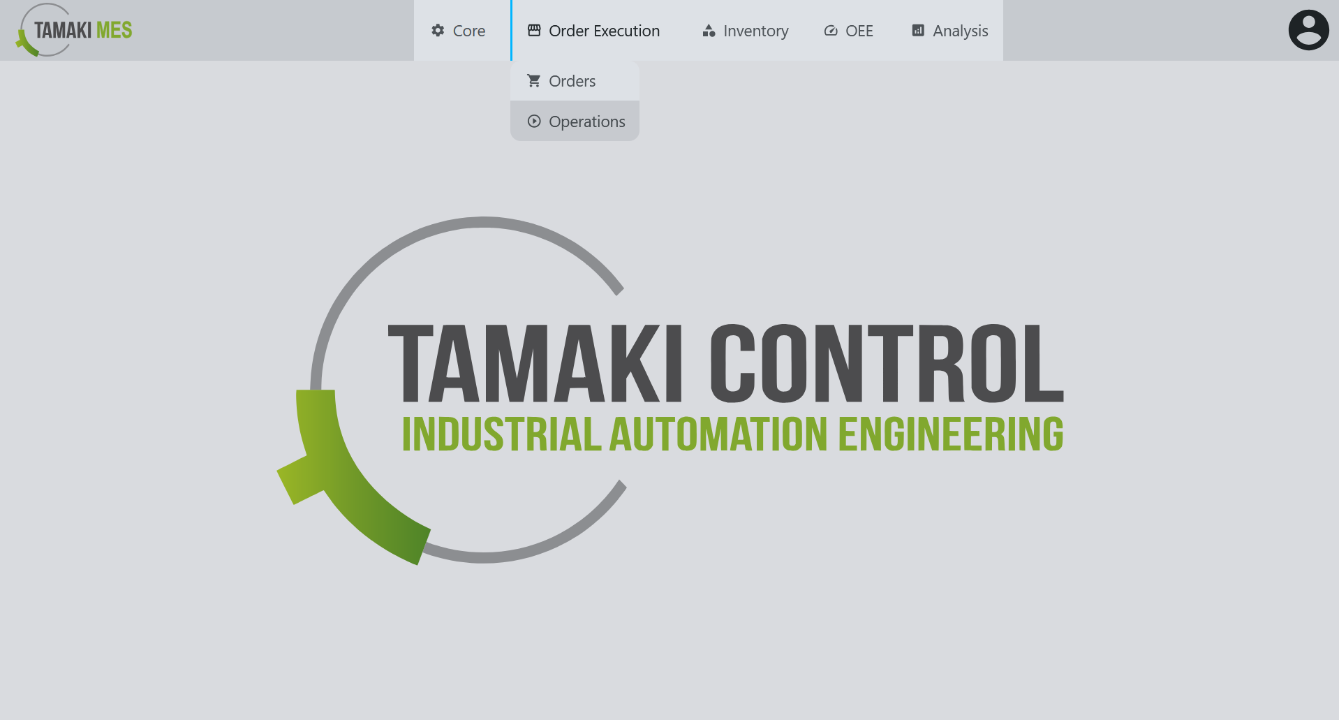 Navigation menu showing the Operations selection in the Order Execution module