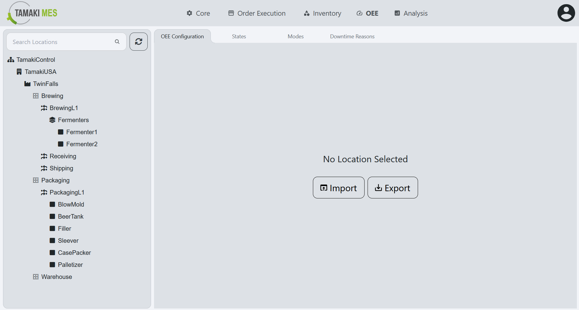 Complete Setup screen showing configuration tabs and location tree